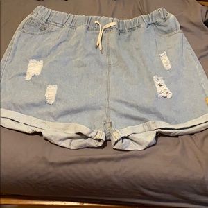 High waisted relax fit jean shorts
